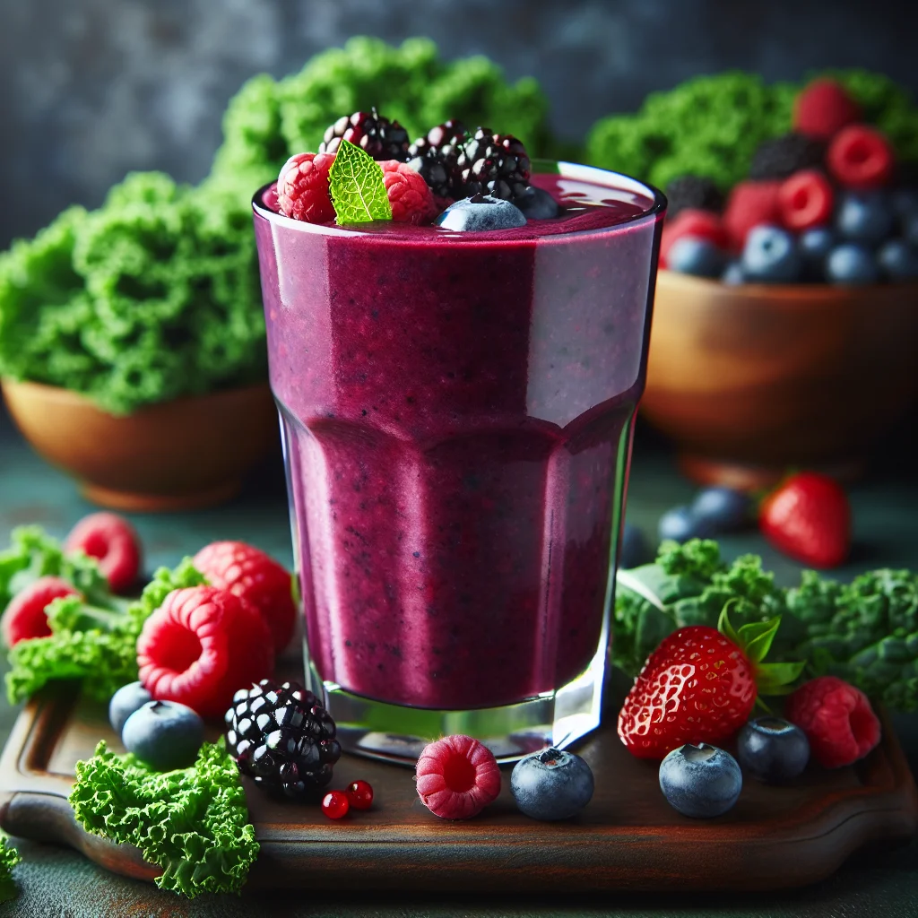 Kale and Berry Smoothie – A high antioxidant smoothie recipe for a quick health kick.