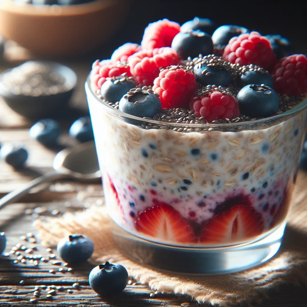 Overnight Oats with Berries and Chia Seeds – A filling and nutritious breakfast recipe that’s quick to prepare